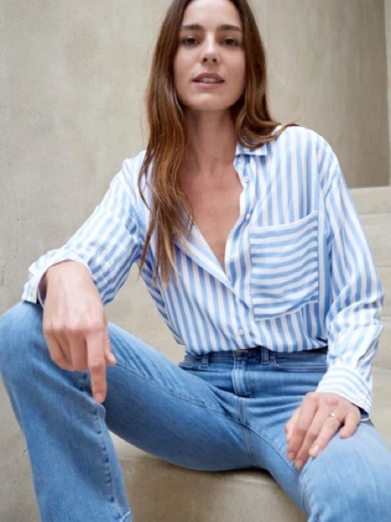 AYR Tops - AYR The Plunge Pool Blue & White Stripe